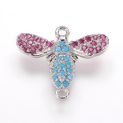 Brass Cubic Zirconia Links ZIRC-K070-03-C03-1