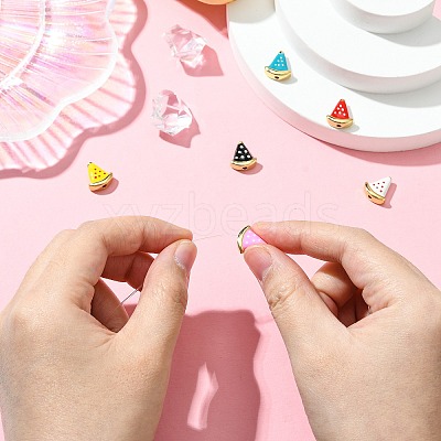 6Pcs 6 Colors Rack Plating Brass Beads KK-CJ0002-60-1