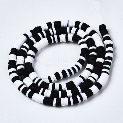 Handmade Polymer Clay Beads Strands CLAY-R089-4mm-086-1