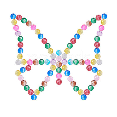 Baking Paint Crackle Glass Bead CCG-PH0002-8mm-02-1