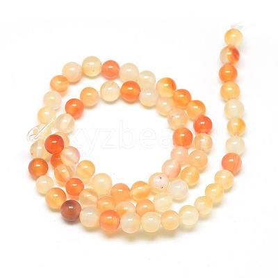 Natural Carnelian Beads Strands G-Q462-8mm-45-1
