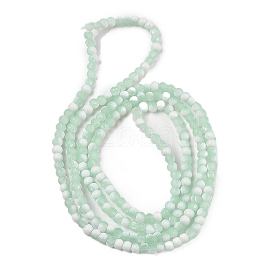 Frosted Crackle Glass Beads Strands GLAA-U001-4mm-M01-1
