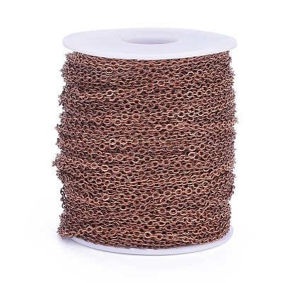 Brass Flat Oval Cable Chains CHC025Y-01-R-1
