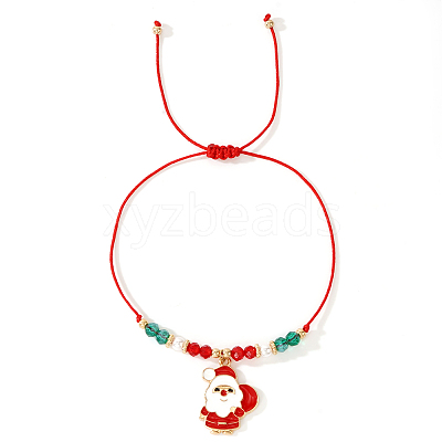 Imitation Pearl & Glass Beads Braided Bracelets CA6370-1-1