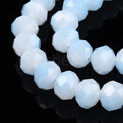 Two-Tone Imitation Jade Glass Beads Strands GLAA-T033-01C-06-1