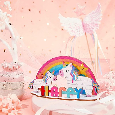 Basswood Cake Insert Card Decoration DIY-WH0016-69-1