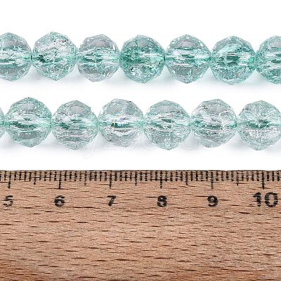 Crackle Transparent Glass Beads Strands GLAA-N063-10mm-06-1