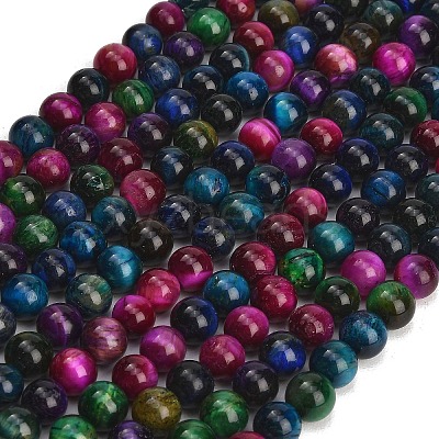 Grade AB Natural Tiger Eye Beads Strands G-F591-18-8mm-06-1