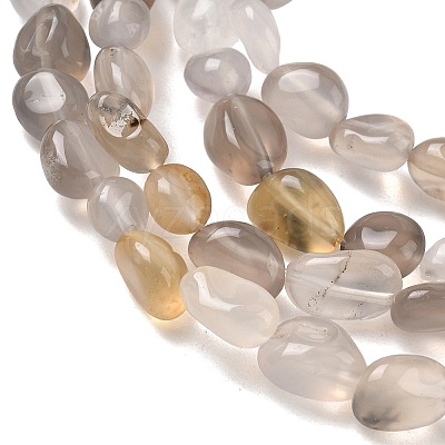 Natural Grey Agate Beads Strands G-C286-A22-1