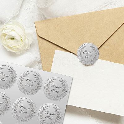 34 Sheets Silver Foil Embossed PET Picture Sticker DIY-WH0528-014-1