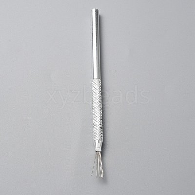 Iron 7-Pin Feather Wire Brush Texture Tool TOOL-WH0134-73S-1