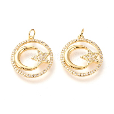 Brass Pendants ZIRC-L098-028G-1