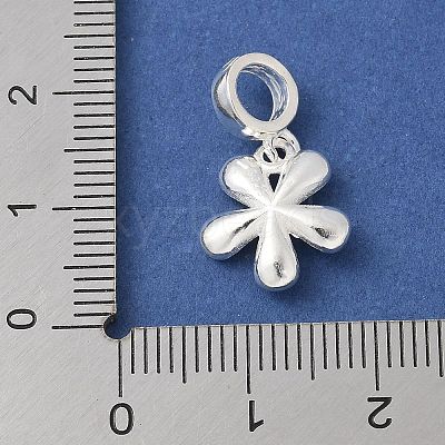 925 Sterling Silver Flower European Dangle Charms STER-H115-14S-1