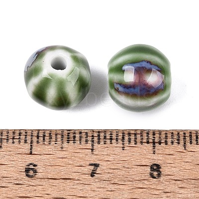 Vintage Porcelain Corrugated Beads PORC-N013-11F-1