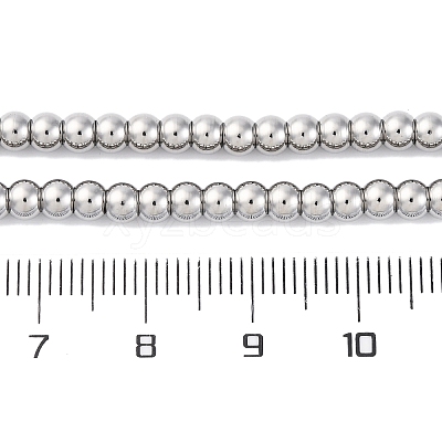 4MM Solid Round 304 Stainless Steel Beaded Necklaces NJEW-Q013-10P-1