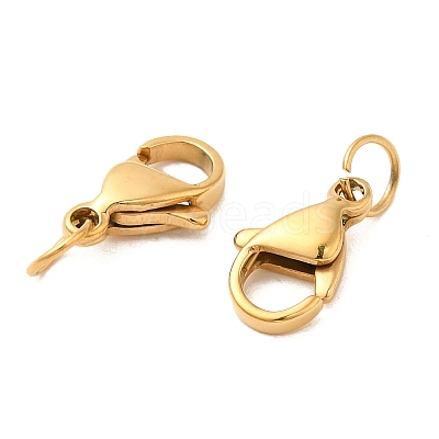 Ion Plating(IP) 304 Stainless Steel Lobster Claw Clasps Hand Polished STAS-AB12-G-02-1