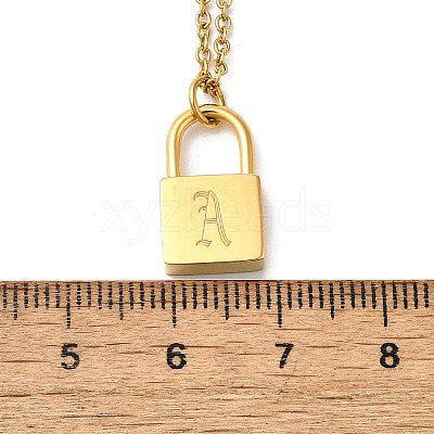 304 Stainless Steel Rolo Chain Pendant Necklaces NJEW-S444-01G-01-1