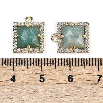 Natural Amazonite Faceted Square Charms G-I375-06G-04-1