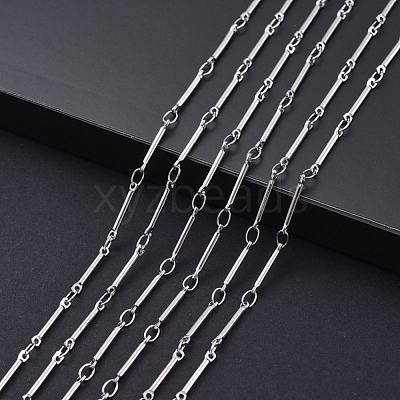 3.28 Feet Real Platinum Brass Bar Link Chains X-CHC-R126-13P-1