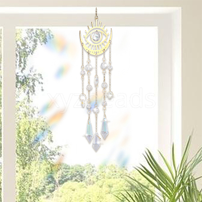 1Pc Metal Moon Hanging Ornaments AJEW-CN0004-04A-1