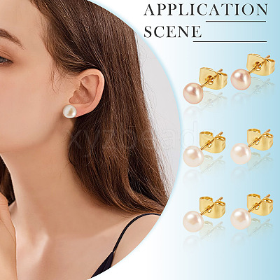 925 Sterling Silver Round Stud Earrings EJEW-TAC00028-1