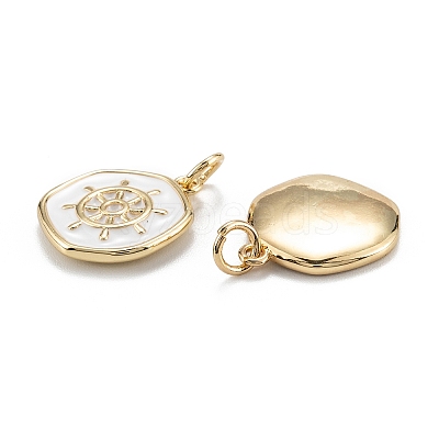 Brass Enamel Pendants LS-KK-A155-07G-1
