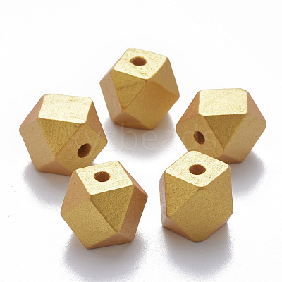 Painted Natural Wood Beads WOOD-Q040-020B-B01-1