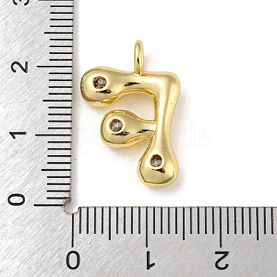 Rack Plating Brass Micro Pave Cubic Zirconia Pendants KK-A200-24G-F-1
