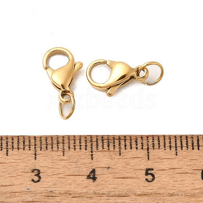 Ion Plating(IP) 304 Stainless Steel Lobster Claw Clasps Hand Polished STAS-AB11-G-02-1