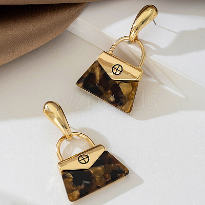 Alloy & Acrylic Stud Dangle Earrings FS-WGB9194-02-1