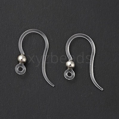 Transparent Resin Earring Hooks RESI-G050-01P-1