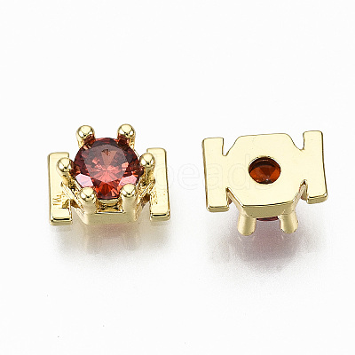 Brass Micro Pave Cubic Zirconia Cabochons KK-S061-48G-E-NR-1
