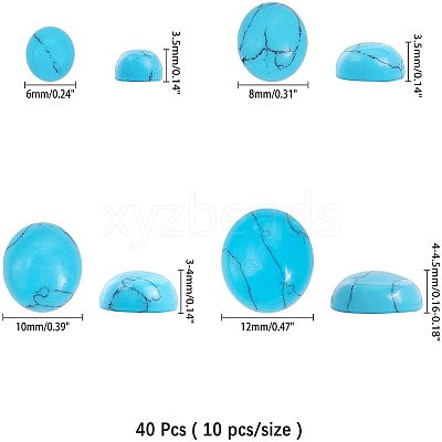 Synthetic Turquoise Cabochons G-AR0001-02-1