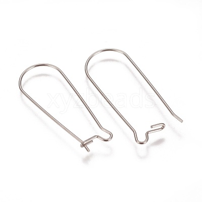 Tarnish Resistant 304 Stainless Steel Hoop Earrings Findings Kidney Ear Wires STAS-L216-22A-P-1