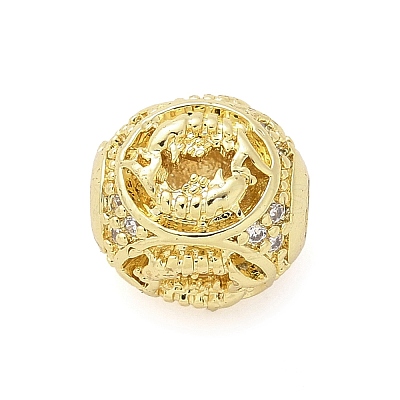 Brass Micro Pave Cubic Zirconia Beads KK-Z095-04G-12-1
