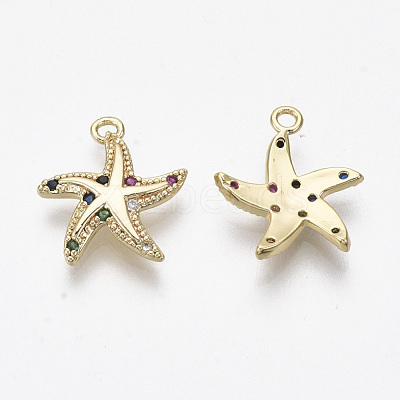 Brass Micro Pave Cubic Zirconia Charms X-KK-R132-014-NF-1