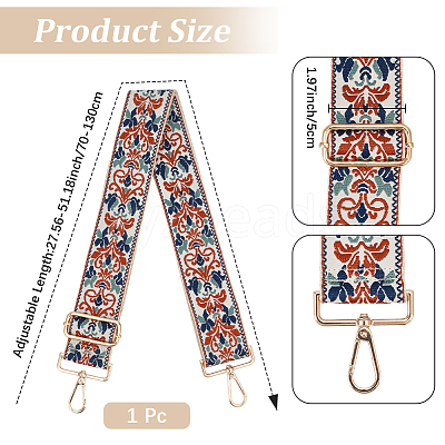 Ethnic Style Cotton Embroidered Adjustable Bag Straps FIND-CN0002-37B-1