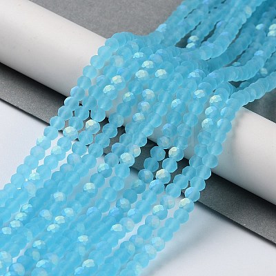 Transparent Glass Beads Strands X1-EGLA-A034-T4mm-MB08-1