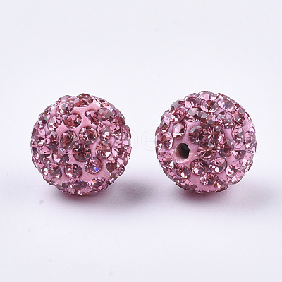 Handmade Polymer Clay Rhinestone Beads RB-S250-12mm-A1-1