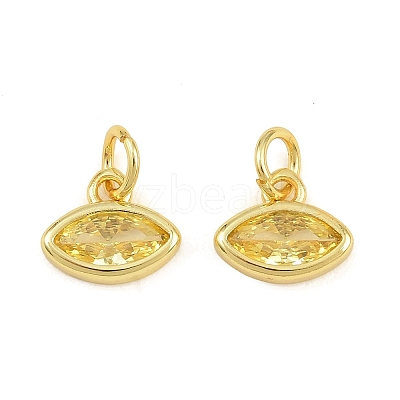 Brass Pave Cubic Zirconia Charms CU-CBA3D67-11G-05-1