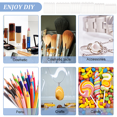 90Pcs 6 Styles PVC Transparent Plastic Resealable Bags ABAG-BC0001-38-1