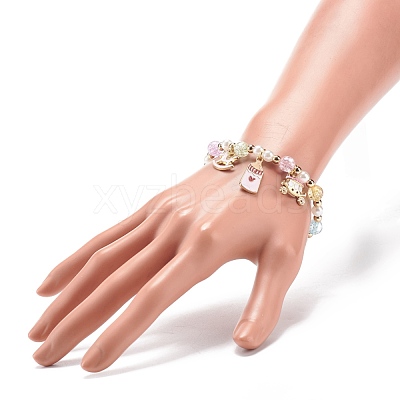Colorful Alloy Enamel Cute Charms Bracelet BJEW-JB08661-05-1