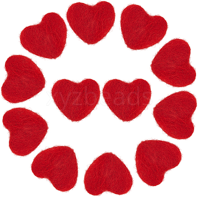 12Pcs Heart Wool Needle Felting Decoration DIY-SC0030-14B-1