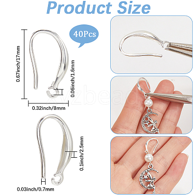 40Pcs Brass Earring Hooks KK-SC0006-18S-1