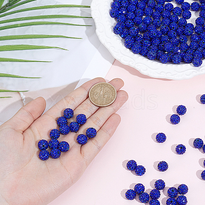 200Pcs Pave Disco Ball Beads RB-PA0001-11C-1