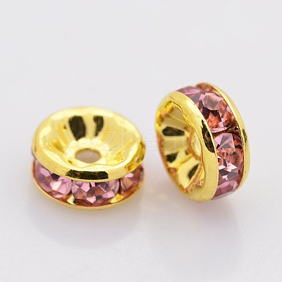 Brass Rhinestone Spacer Beads RB-A014-Z8mm-27G-1