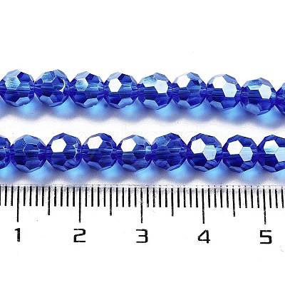 Electroplate Transparent Glass Beads Strands EGLA-A035-T6mm-A21-1
