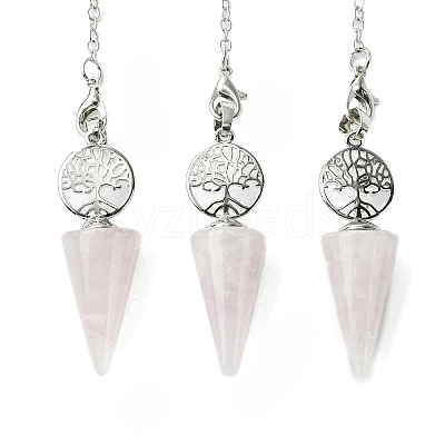 Natural Rose Quartz Cone Dowsing Pendulum Big Pendants G-C114-02P-19-1