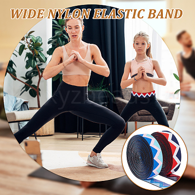 10 Yards 2 Colors Flat Nylon Elastic Band with Wave Pattern EC-FG0001-04-1