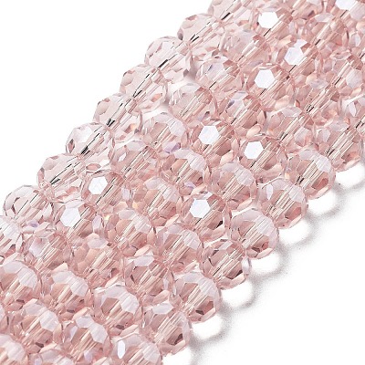 Electroplate Transparent Glass Beads Strands EGLA-A035-T8mm-A20-1